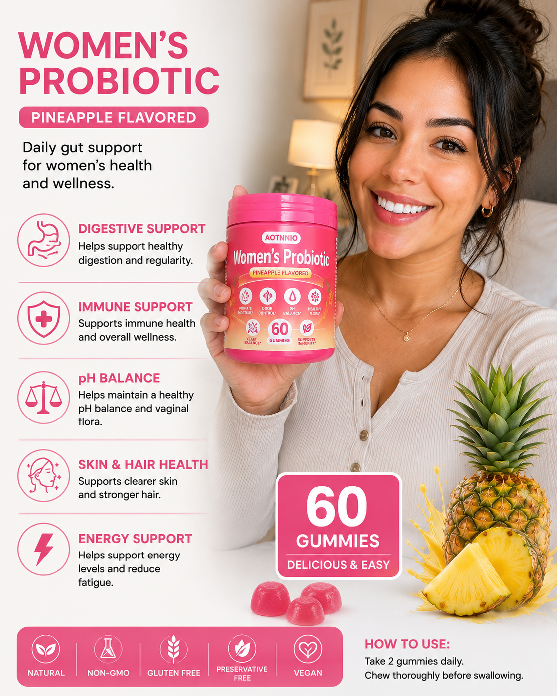 PureBloom Gummies — Daily Probiotic Support for Women's Wellness